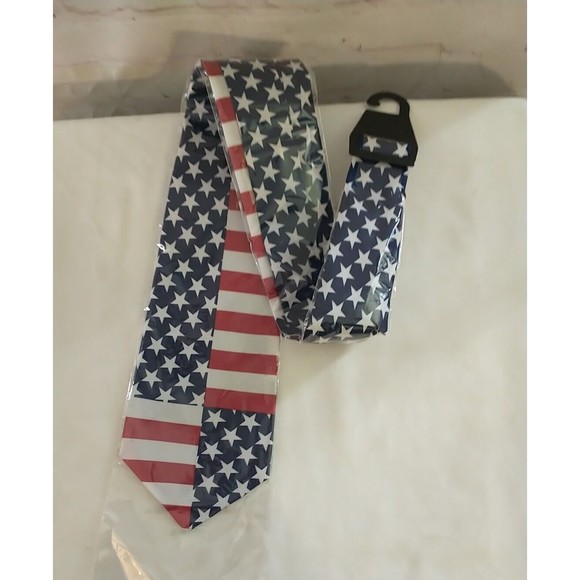 American Flag Patriotic Neck Tie Stars & Stripes  Red White Blue USA - Picture 5 of 5
